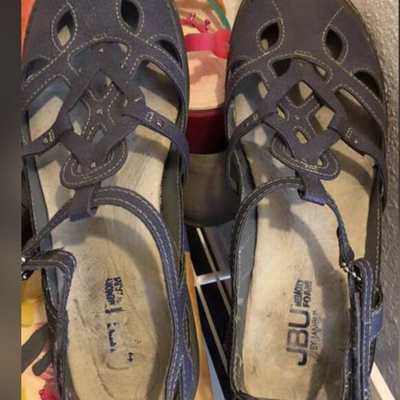 Jambu Womens Gray Textile Cutouts 8M Mary Jane Flats - Picture 1 of 3